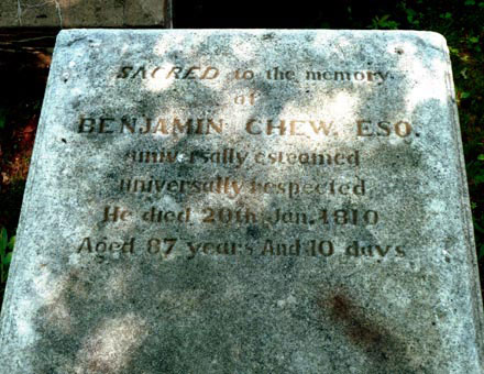 Benjamin Chew Grave, Saint Peter's Episcopal Churchyard,  Philadelphia